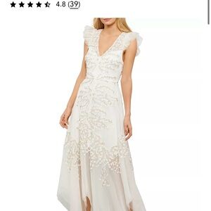 BCBGMaxAzria Ivory Floral Gown